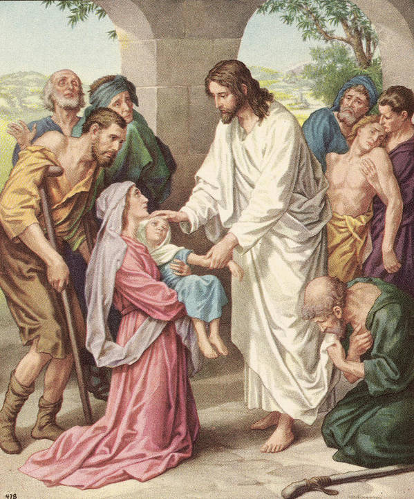 Jesus heals the sick by Heinrich Hofmann.
